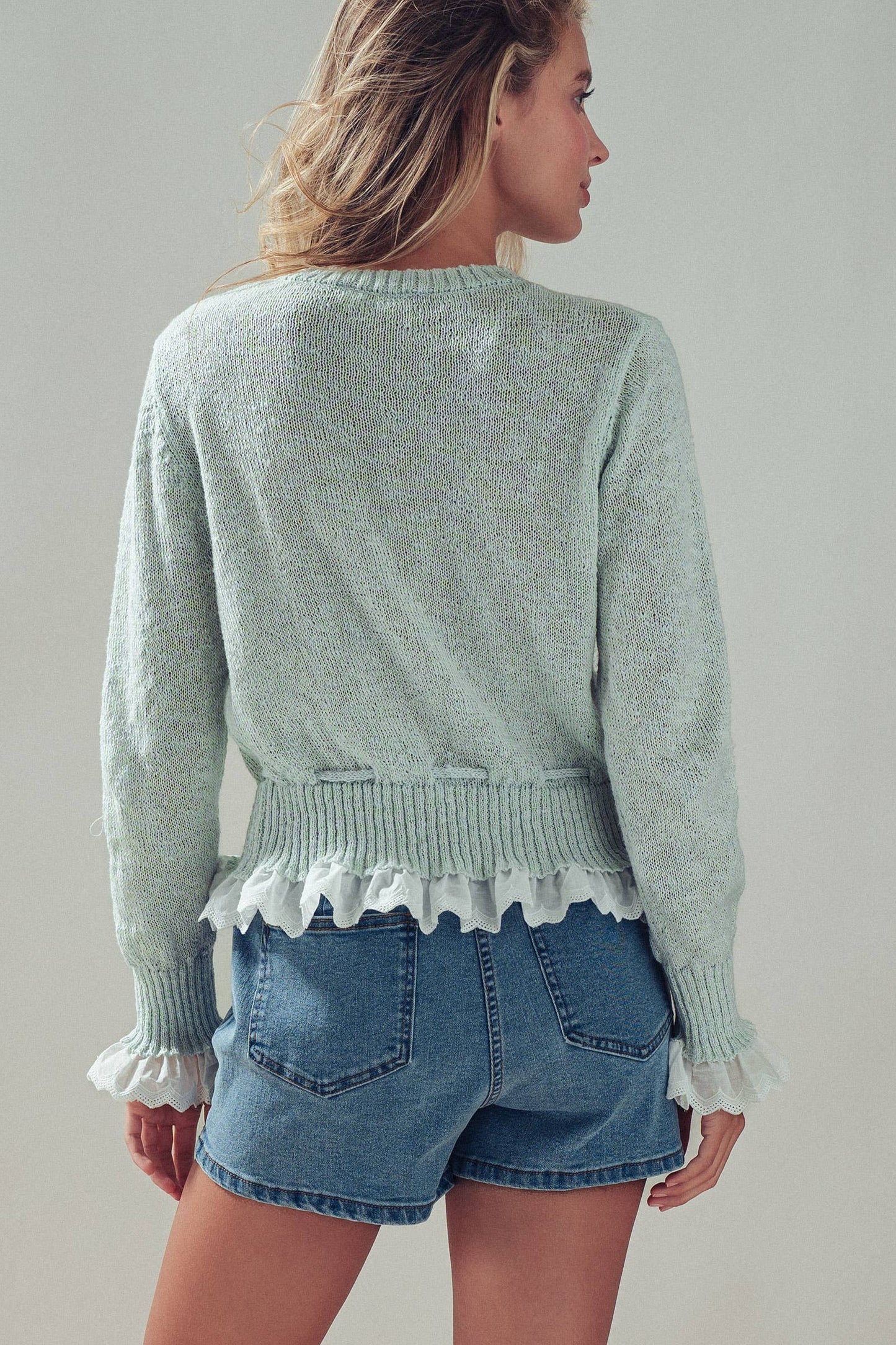 Eva Eyelet Trim Cardigan