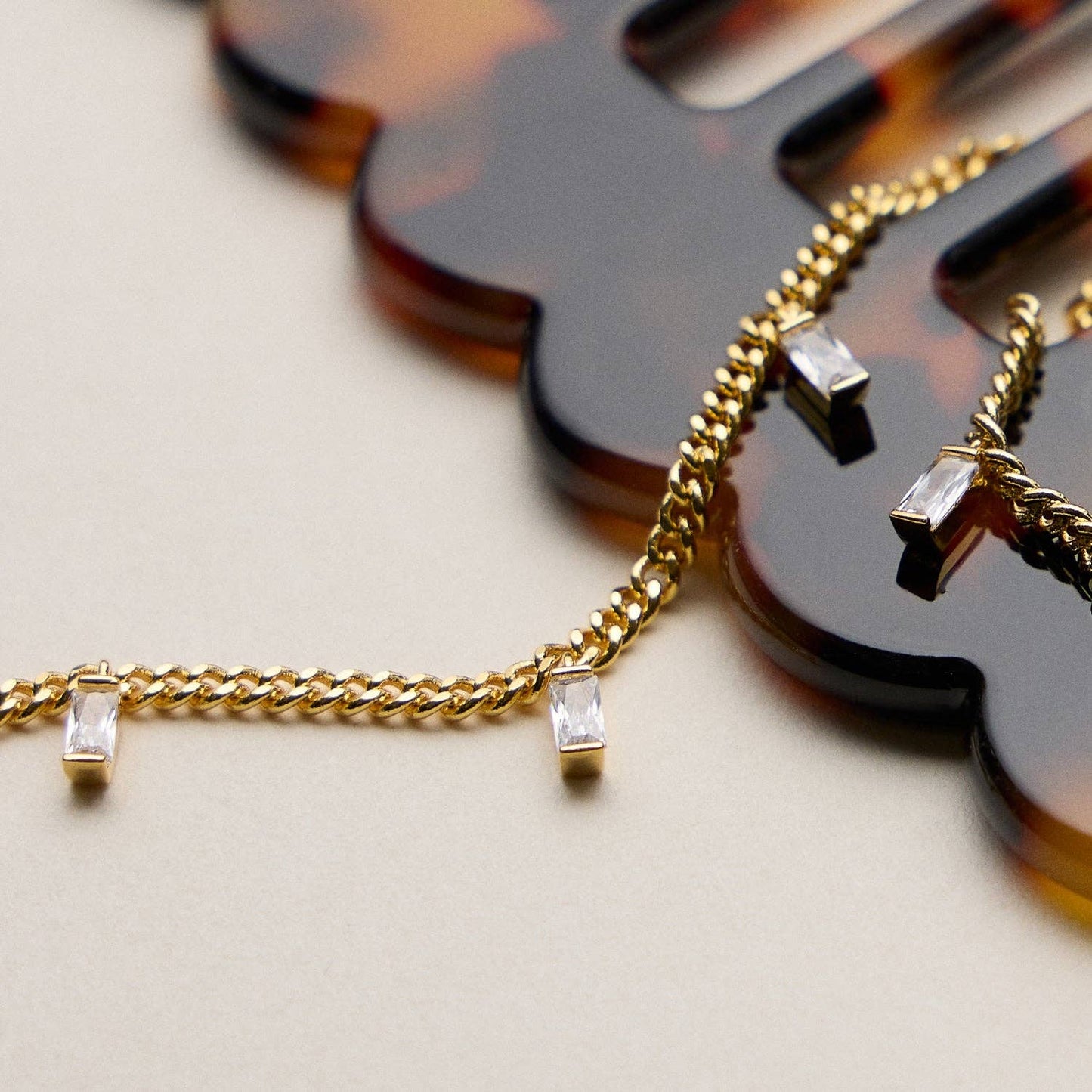 Baguette Crystal Charm Necklace