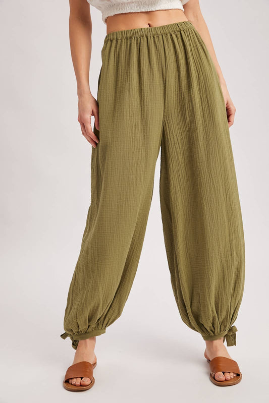 Portia Gauze Balloon Jogger Pants
