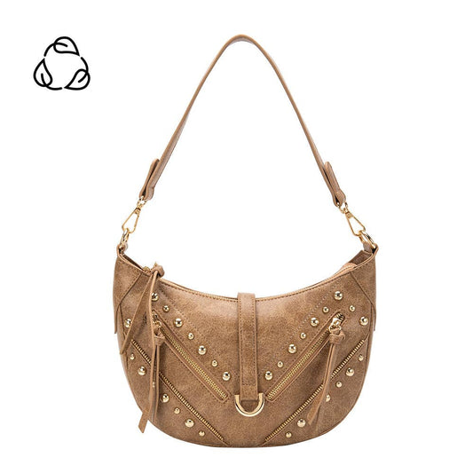 Maeve Studded Shoulder Bag - Tan