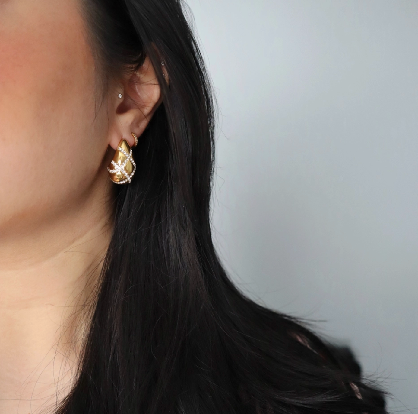 Pave Drop Earrings