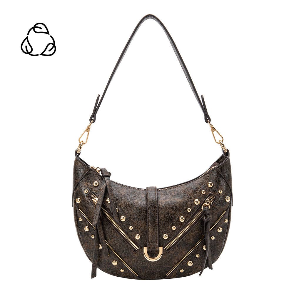 Maeve Studded Shoulder Bag - Espresso