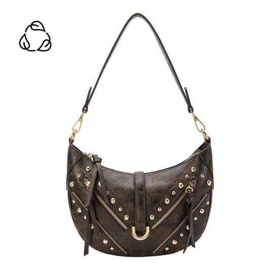Maeve Studded Shoulder Bag - Espresso