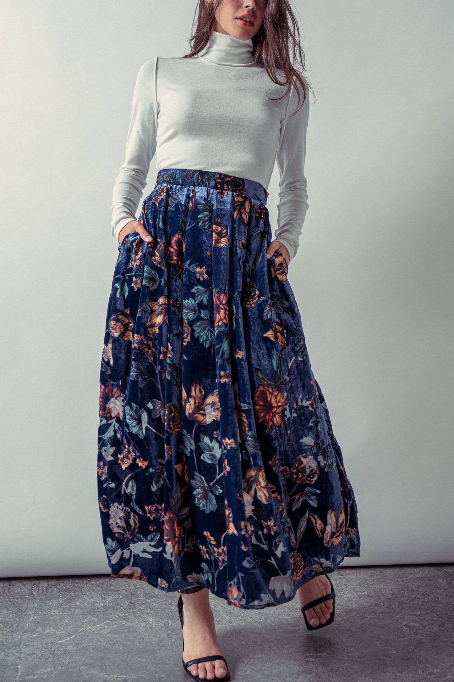 Midnight Garden Velvet Skirt