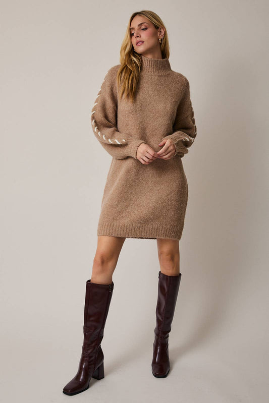 Nina Stitch Sleeve Sweater Dress