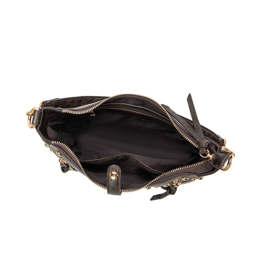 Maeve Studded Shoulder Bag - Espresso