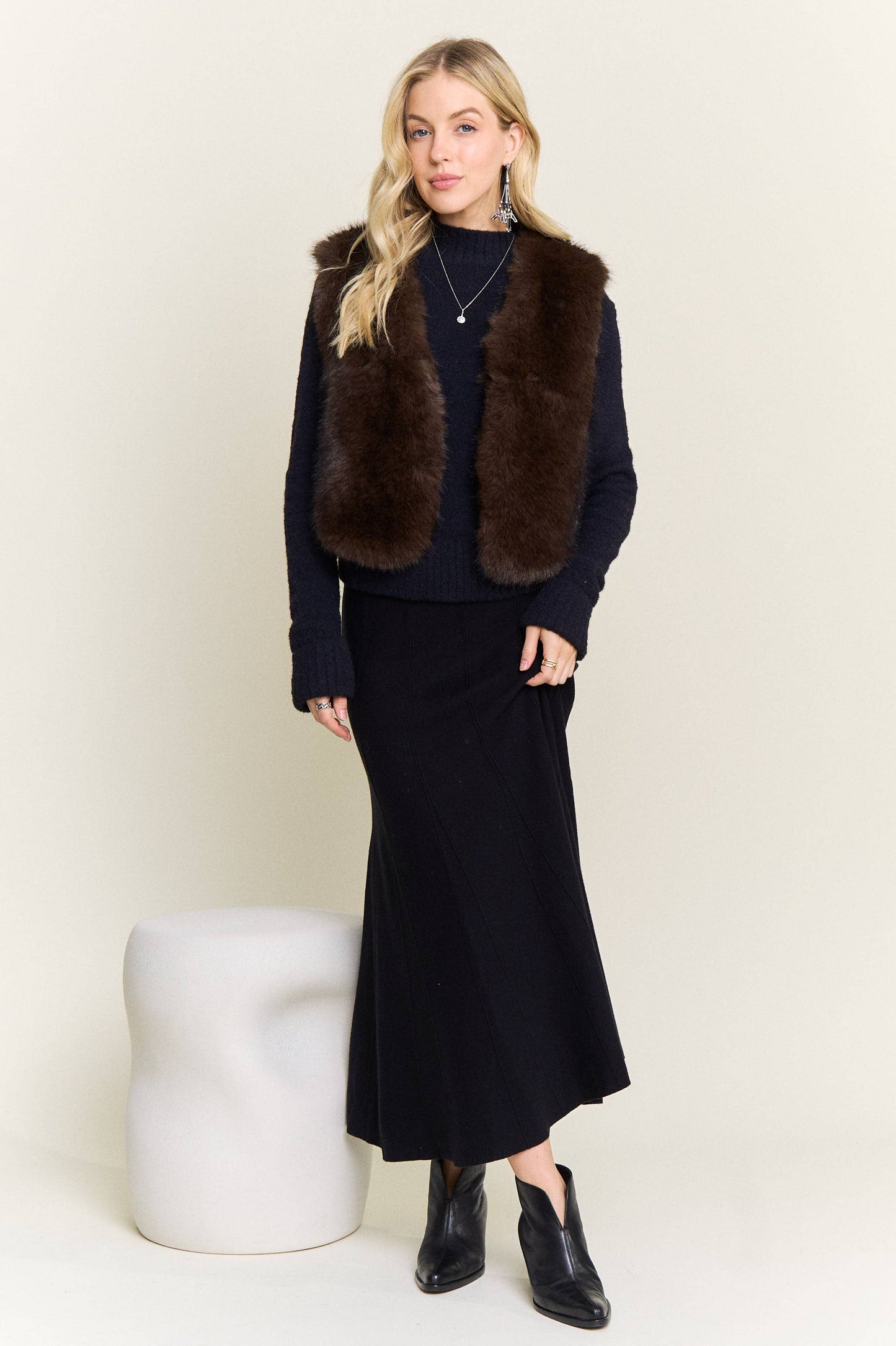 Callie Fur Midi Vest