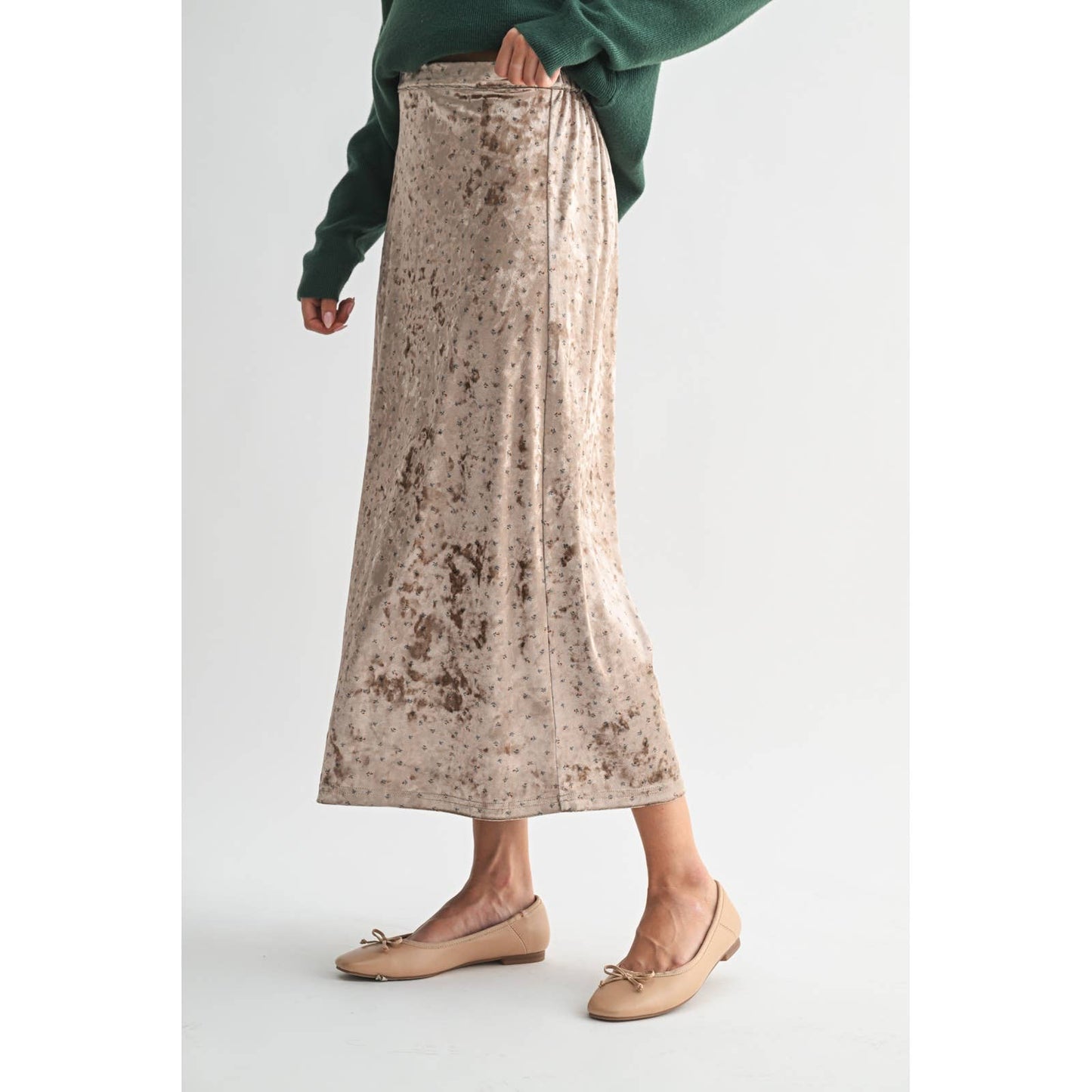Eva Velvet Midi Skirt