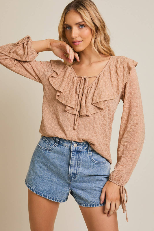 Katrina Ruffle Tie Top