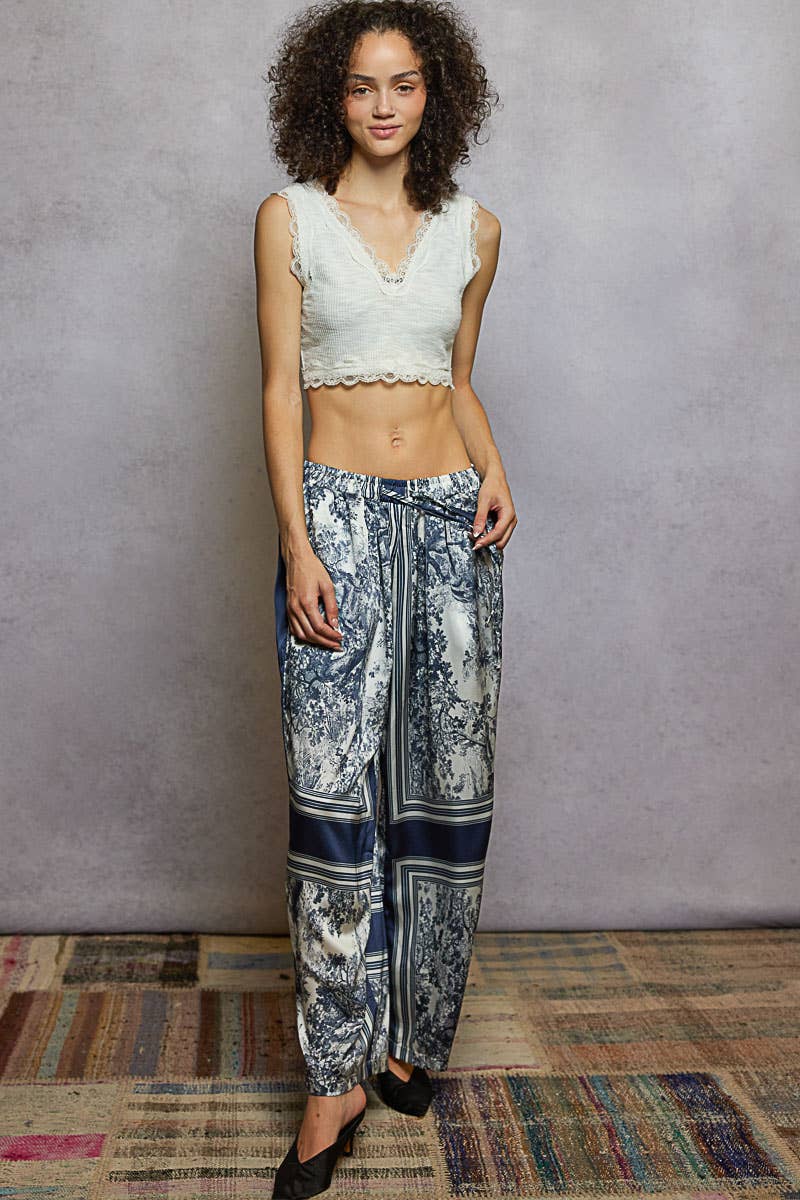Midnight Silk Drawstring Pants