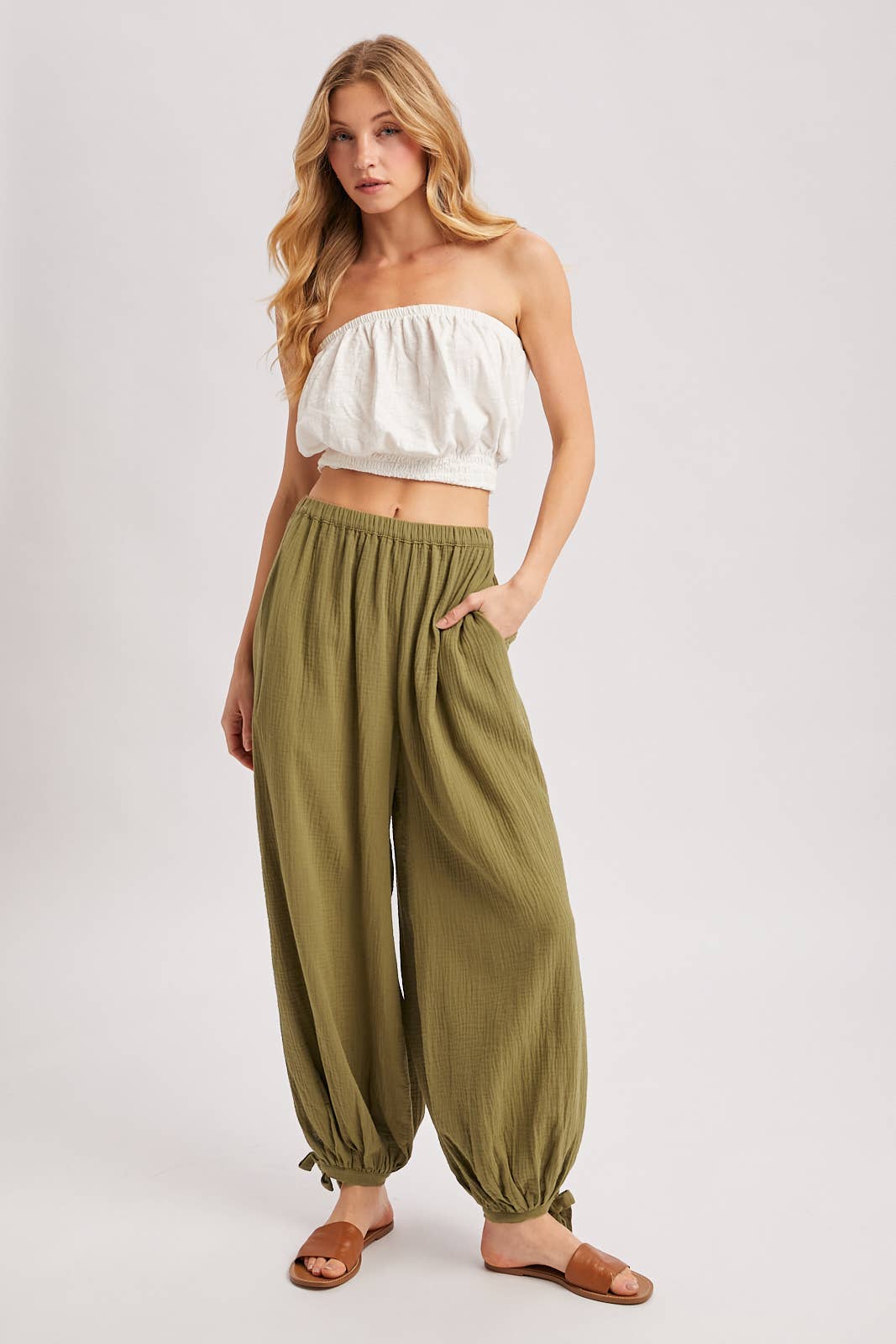 Portia Gauze Balloon Jogger Pants
