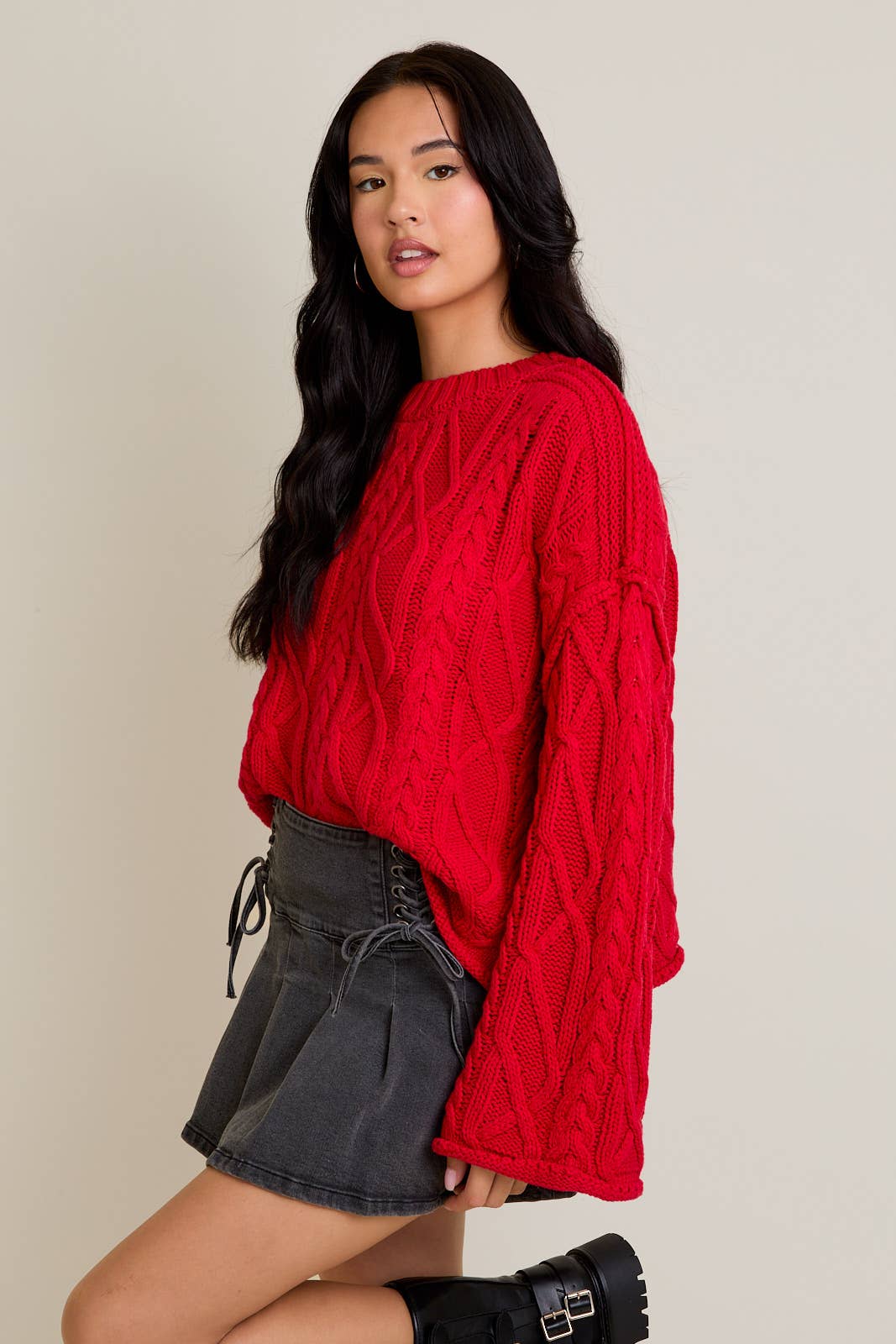 Jewel Cable Knit Sweater