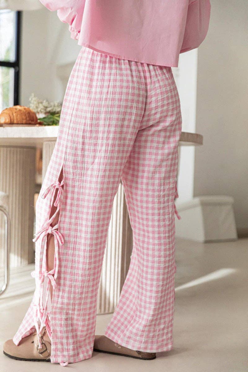 Tessa Gingham Tie Pants- Two Colors