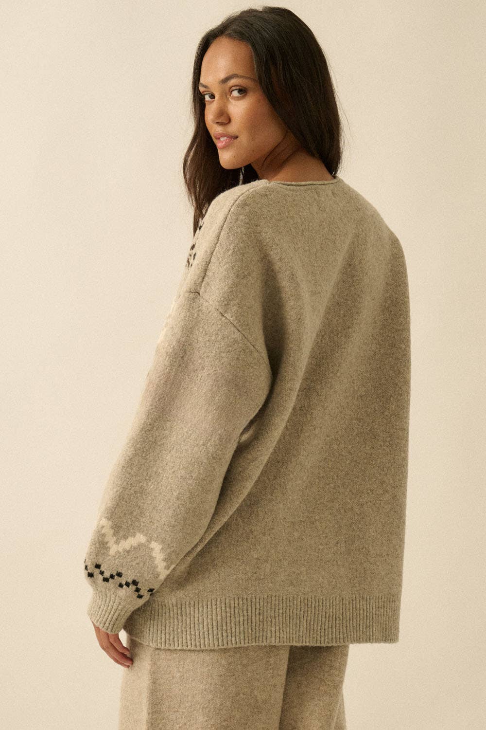 Alpine Snowflake Roll-Neck Sweater
