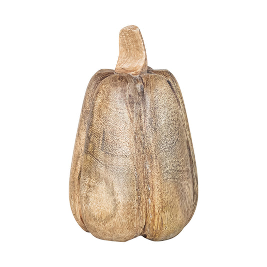 5.75" Carved Mango Wood Pumpkin