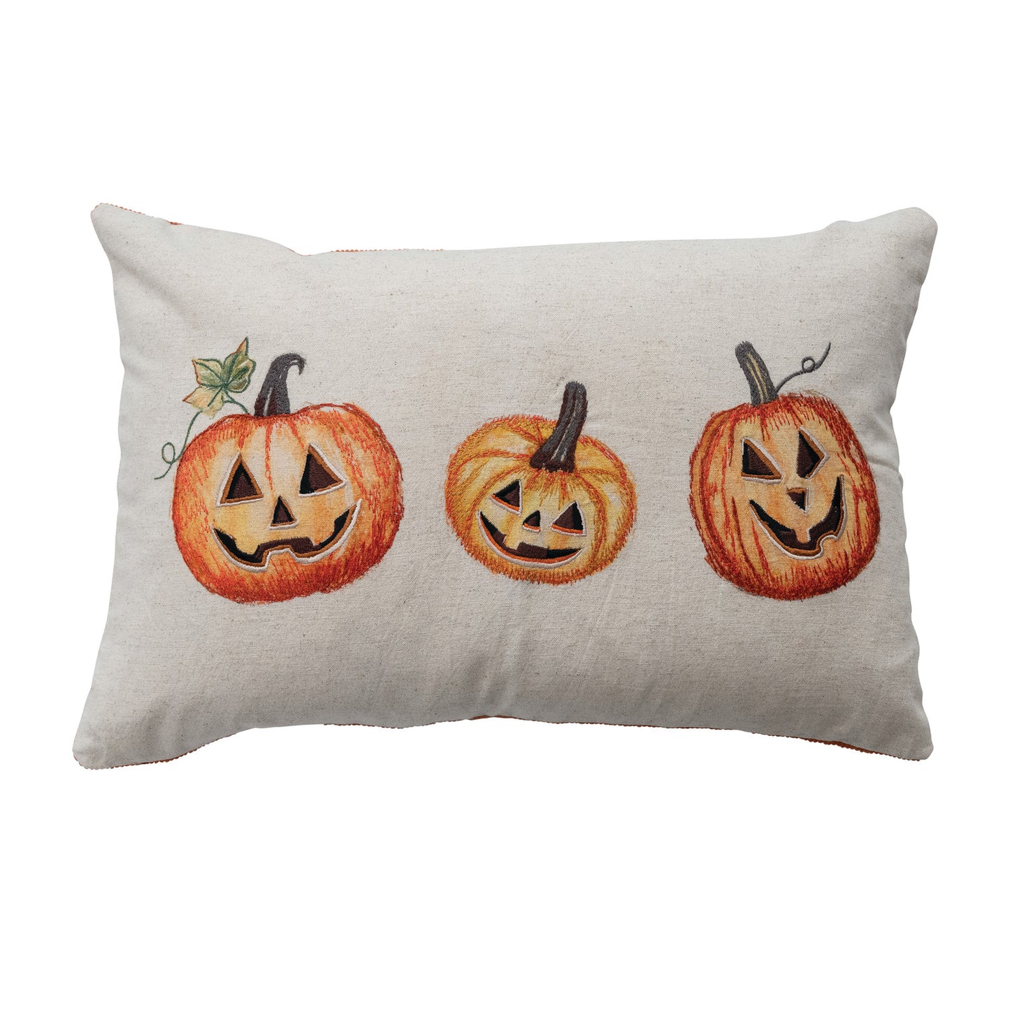 Embroidered Corduroy Pillow