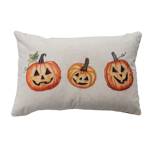 Embroidered Corduroy Pillow