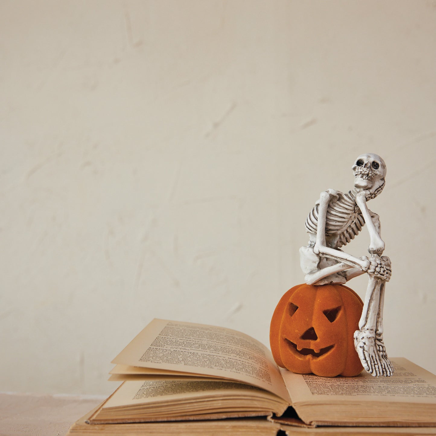 Skeleton on Velvet Pumpkin