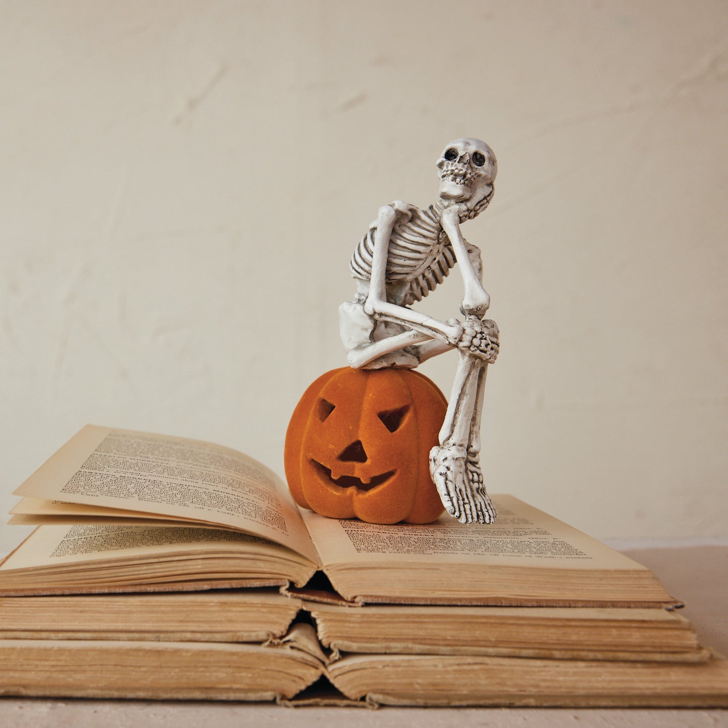 Skeleton on Velvet Pumpkin