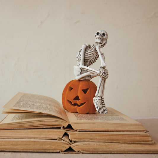Skeleton on Velvet Pumpkin