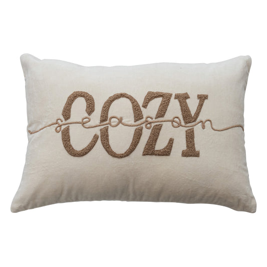 24" Cozy Season Velvet Pillow