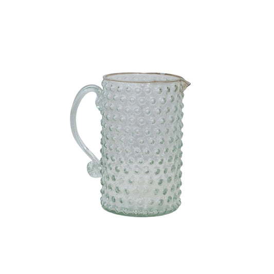 Hand Blown Hobnail Pitcher