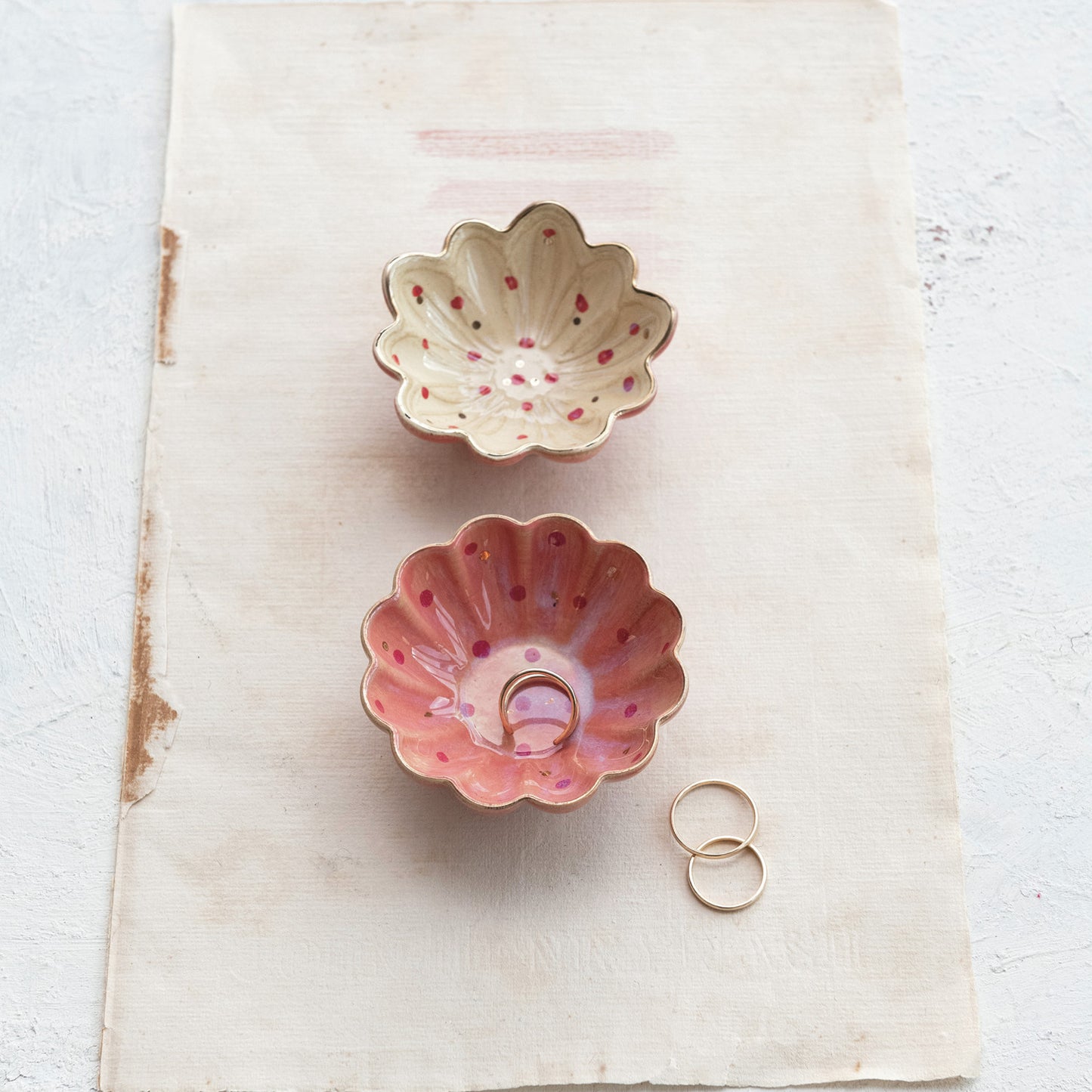 Flowers & Dots Stoneware Dishes
