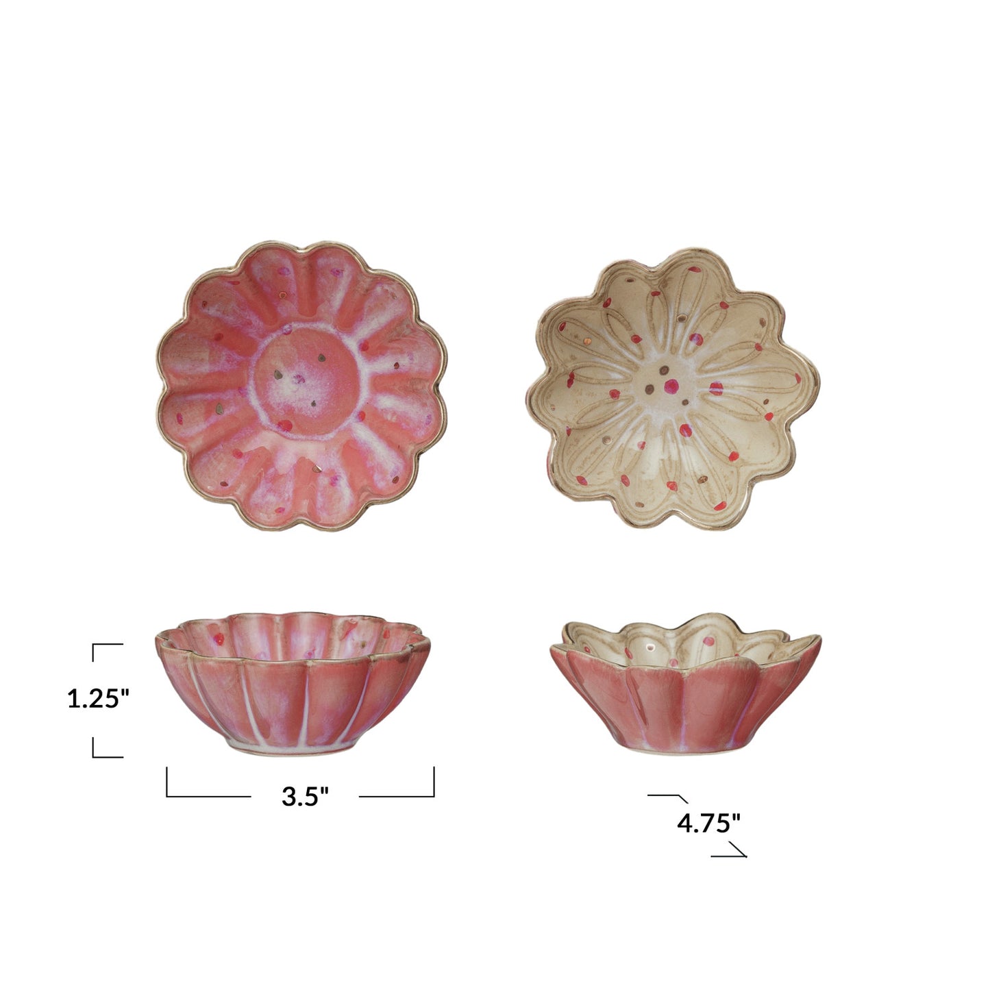 Flowers & Dots Stoneware Dishes