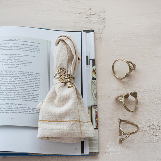 Brass Leaf Napkin Rings