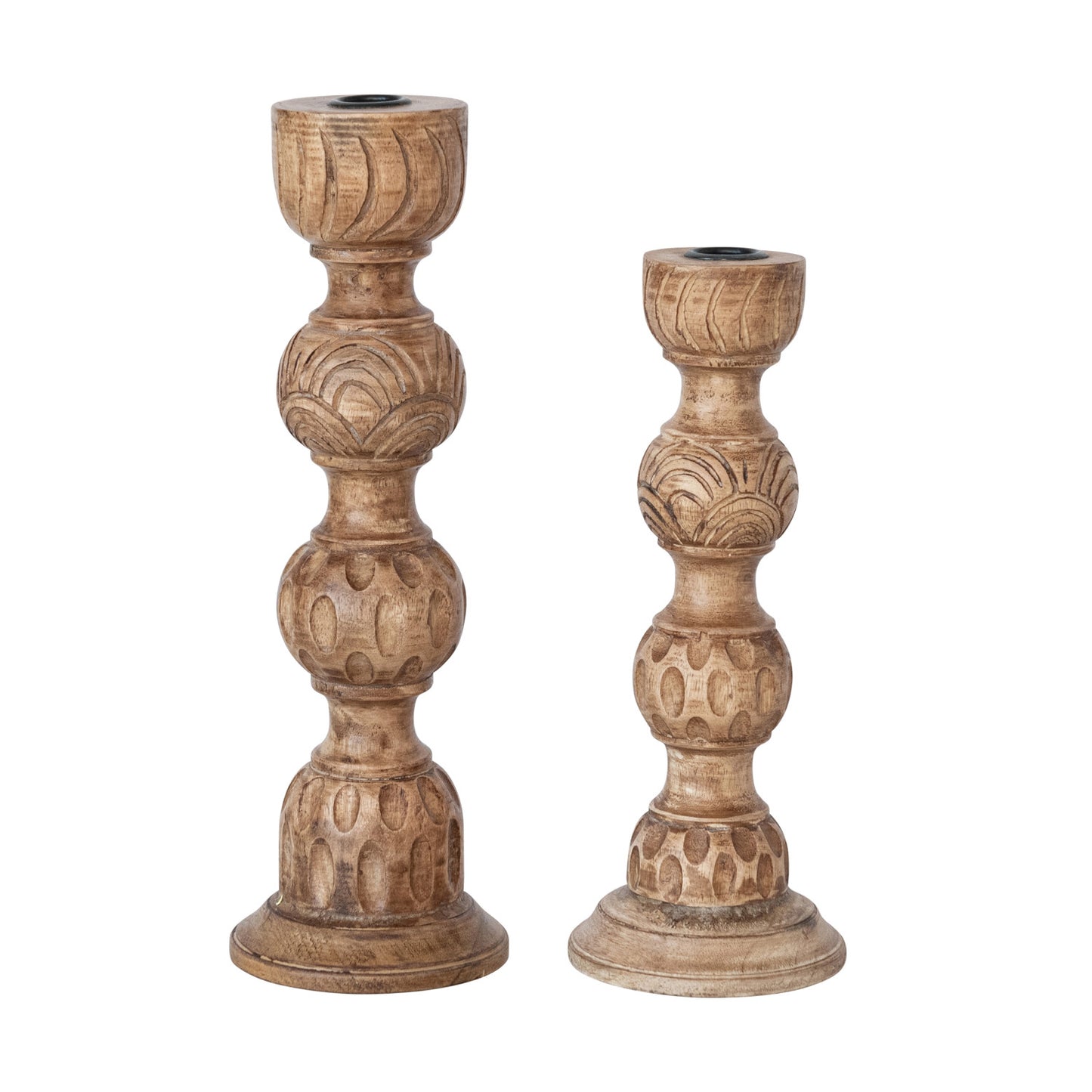 Hand-Carved Candle Holders