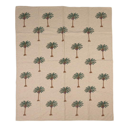 Kantha Stitch Palm Throw