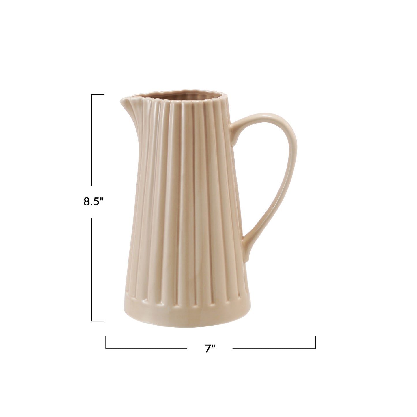40 oz Reactive Glaze Pitcher - Cream