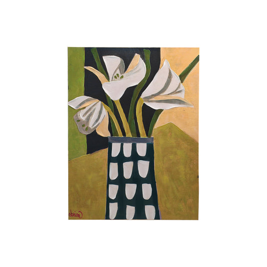 32" Abstract Floral Framed Wall Canvas