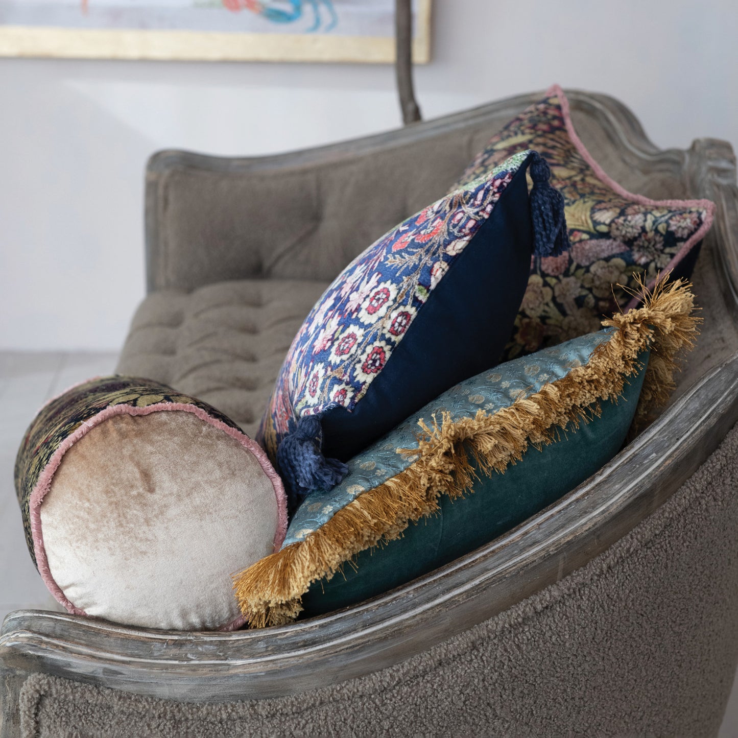 16" Jacquard Brocade Pillow