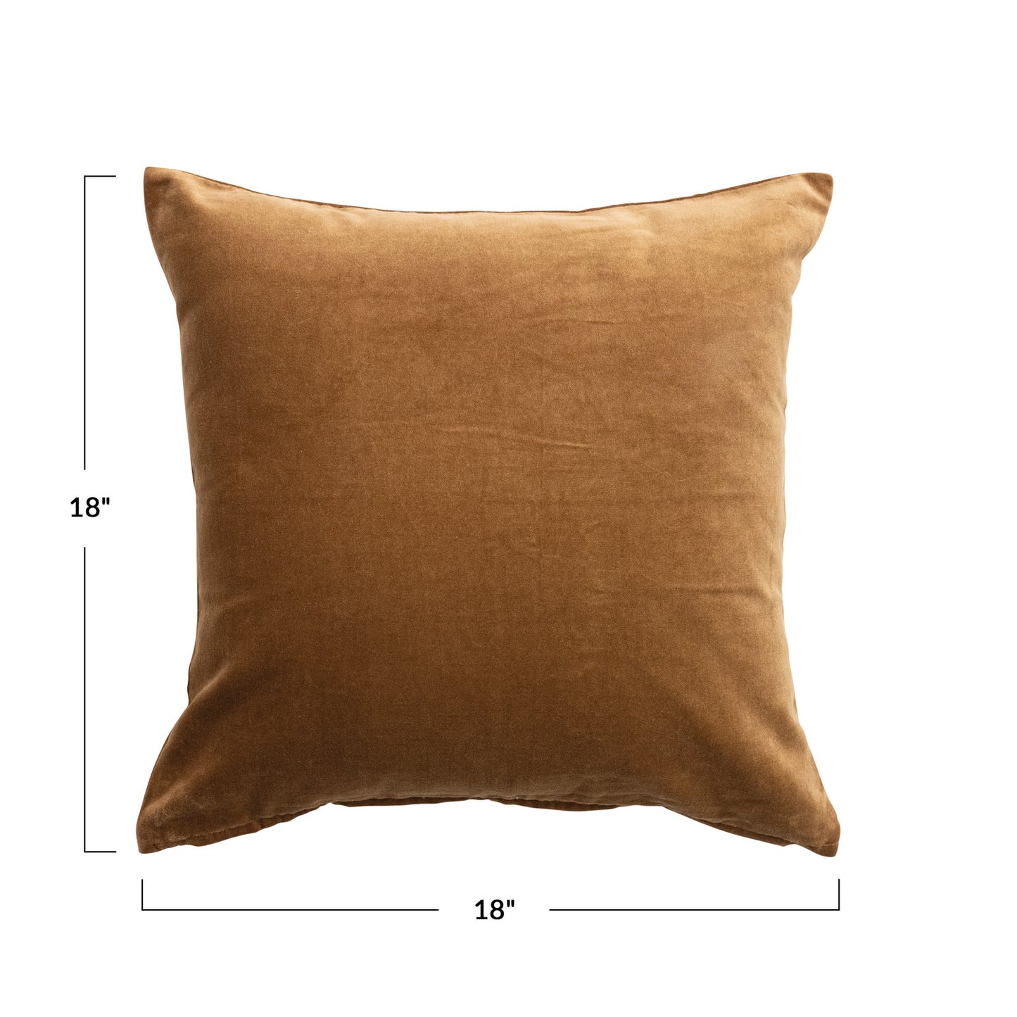 18" Golden Brown Velvet Pillow