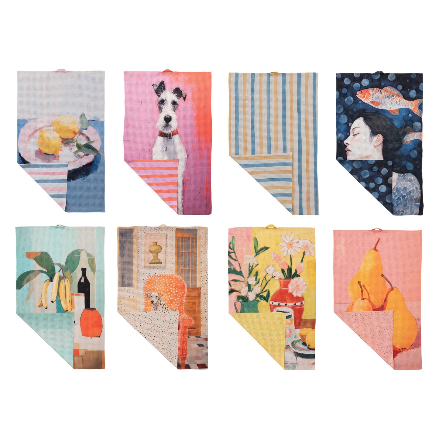 Printed Recycled Microfibre Two-Sided Tea Towels