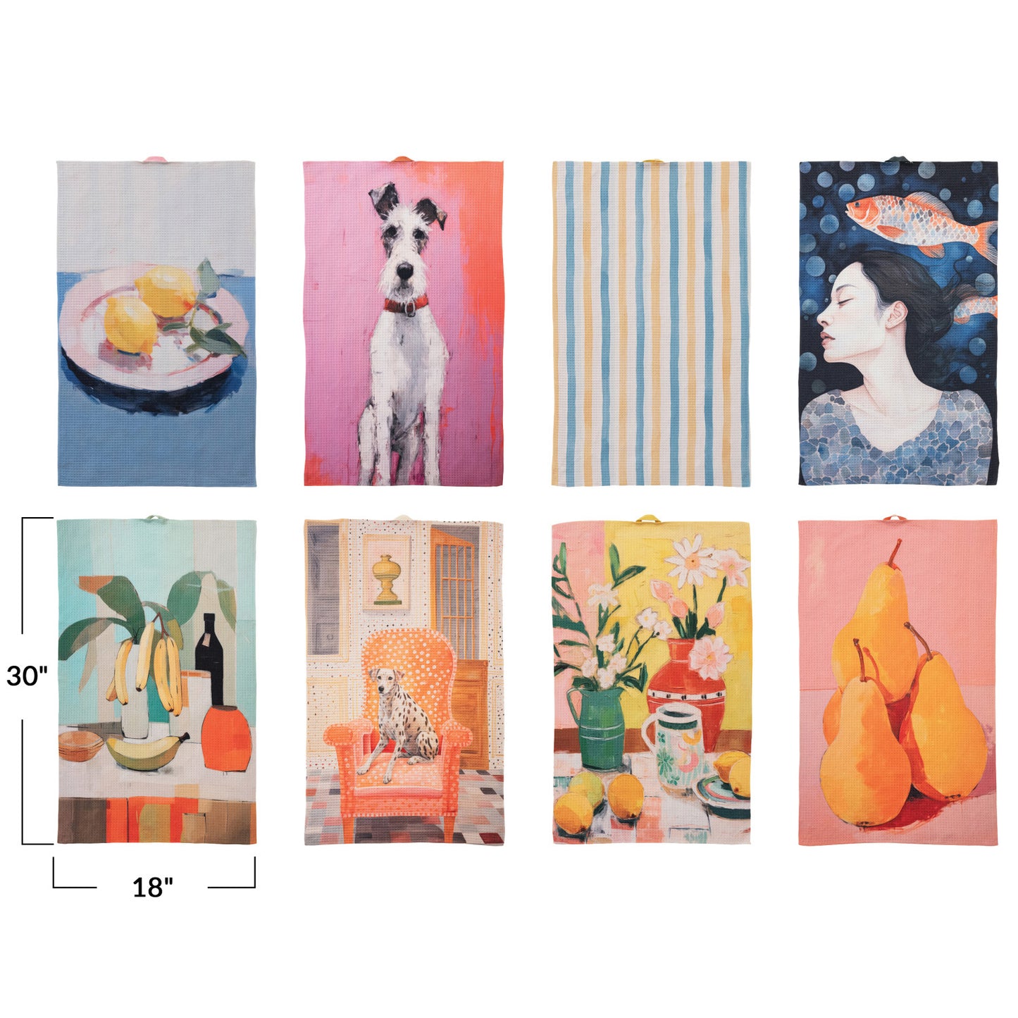 Printed Recycled Microfibre Two-Sided Tea Towels