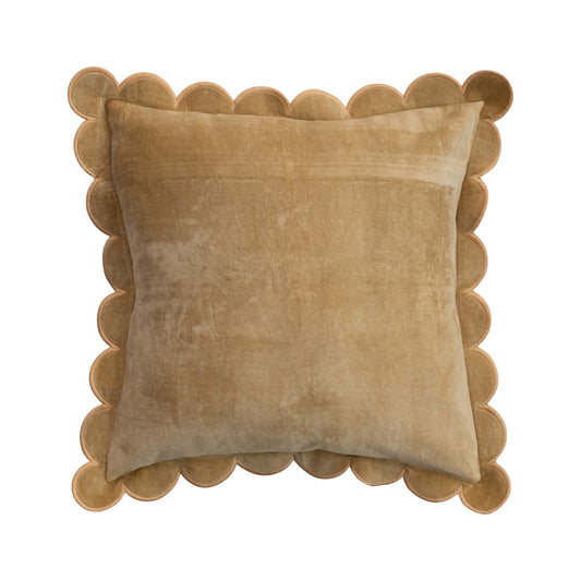 Velvet Scalloped Edge Pillow