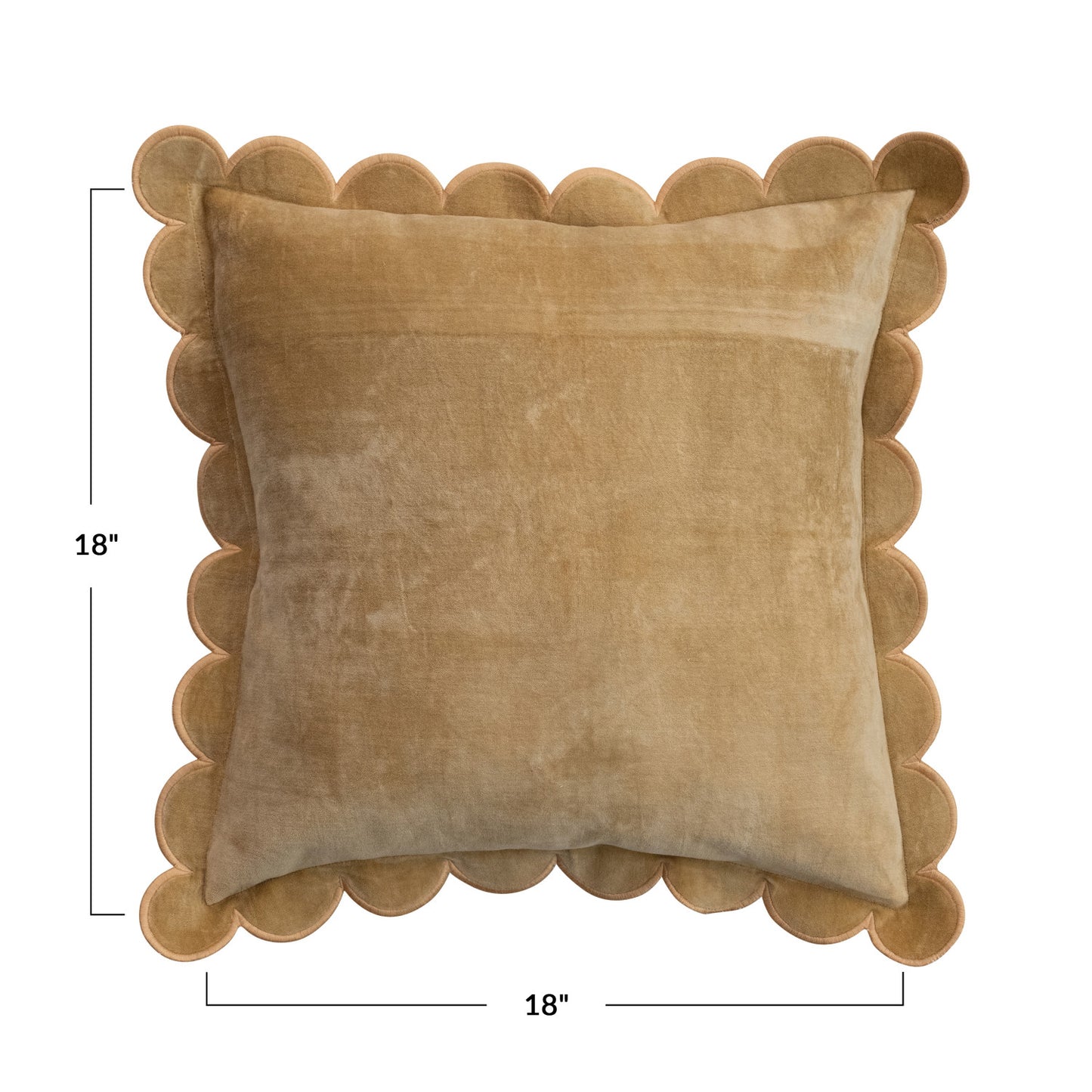 Velvet Scalloped Edge Pillow