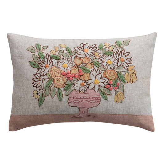 Harvest Blooms Linen Pillow