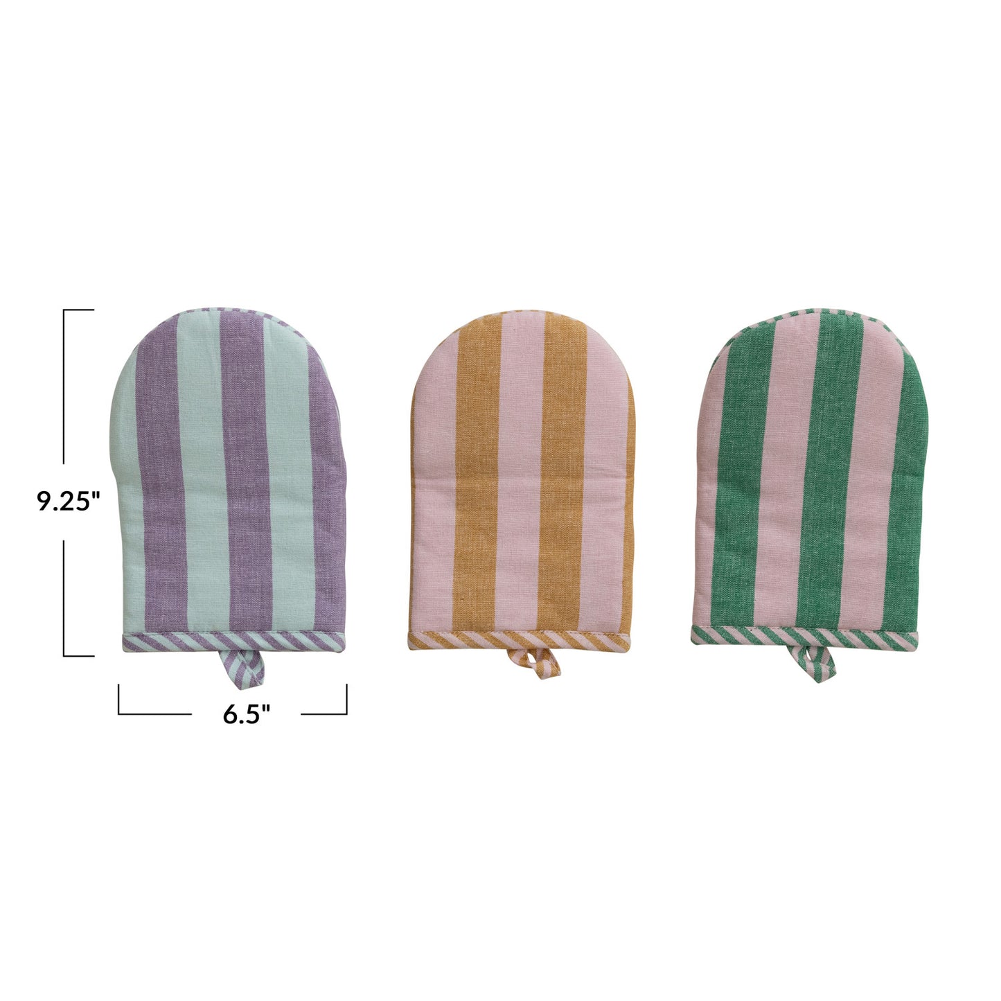Cotton Striped Oven Mitts