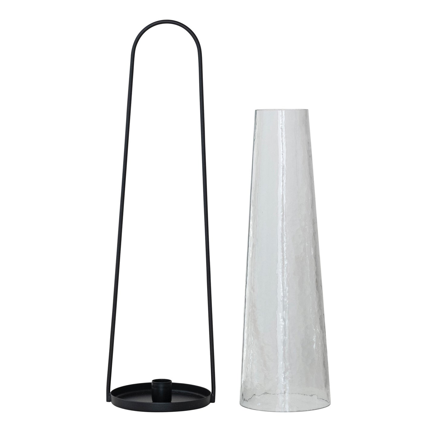 Hammered Glass Lantern Taper Holder