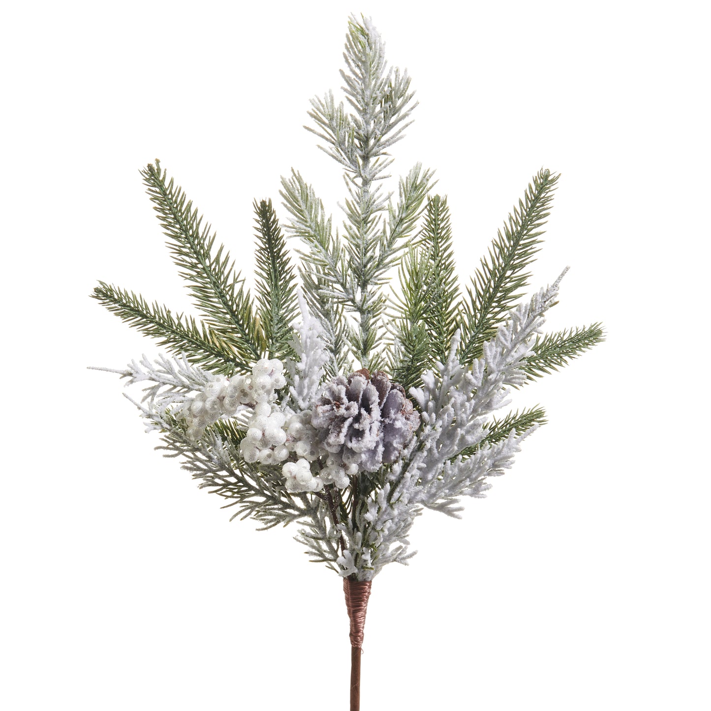 Snowy Mixed Greenery Stems - Two Styles
