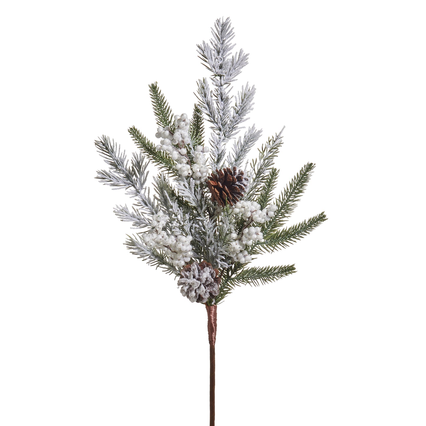 Snowy Mixed Greenery Stems - Two Styles