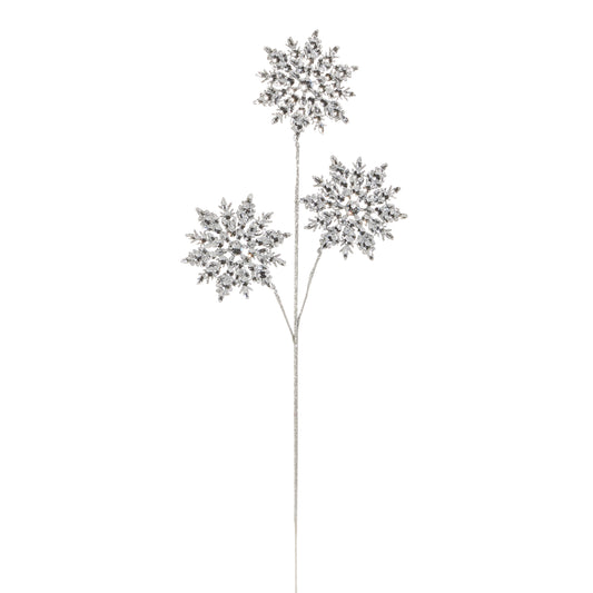 25" Gem Snowflake Spray