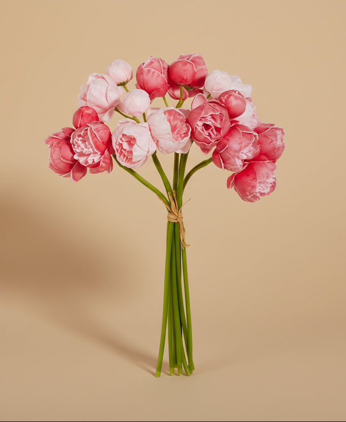 14" Real Touch Peachy Pink Peony Bundle