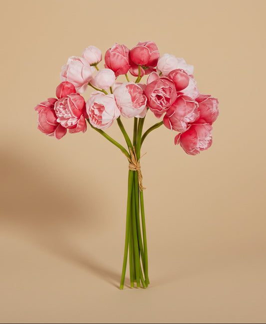 14" Real Touch Peachy Pink Peony Bundle