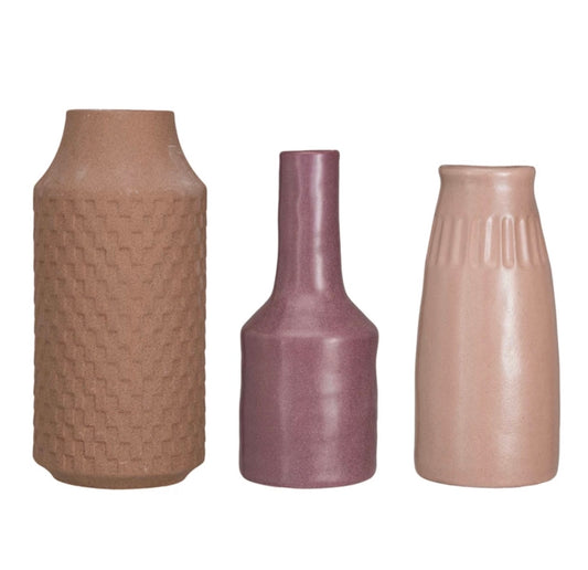 Textured Blush Vases - Three Styles