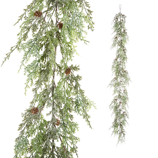 6' Iced Cedar Garland