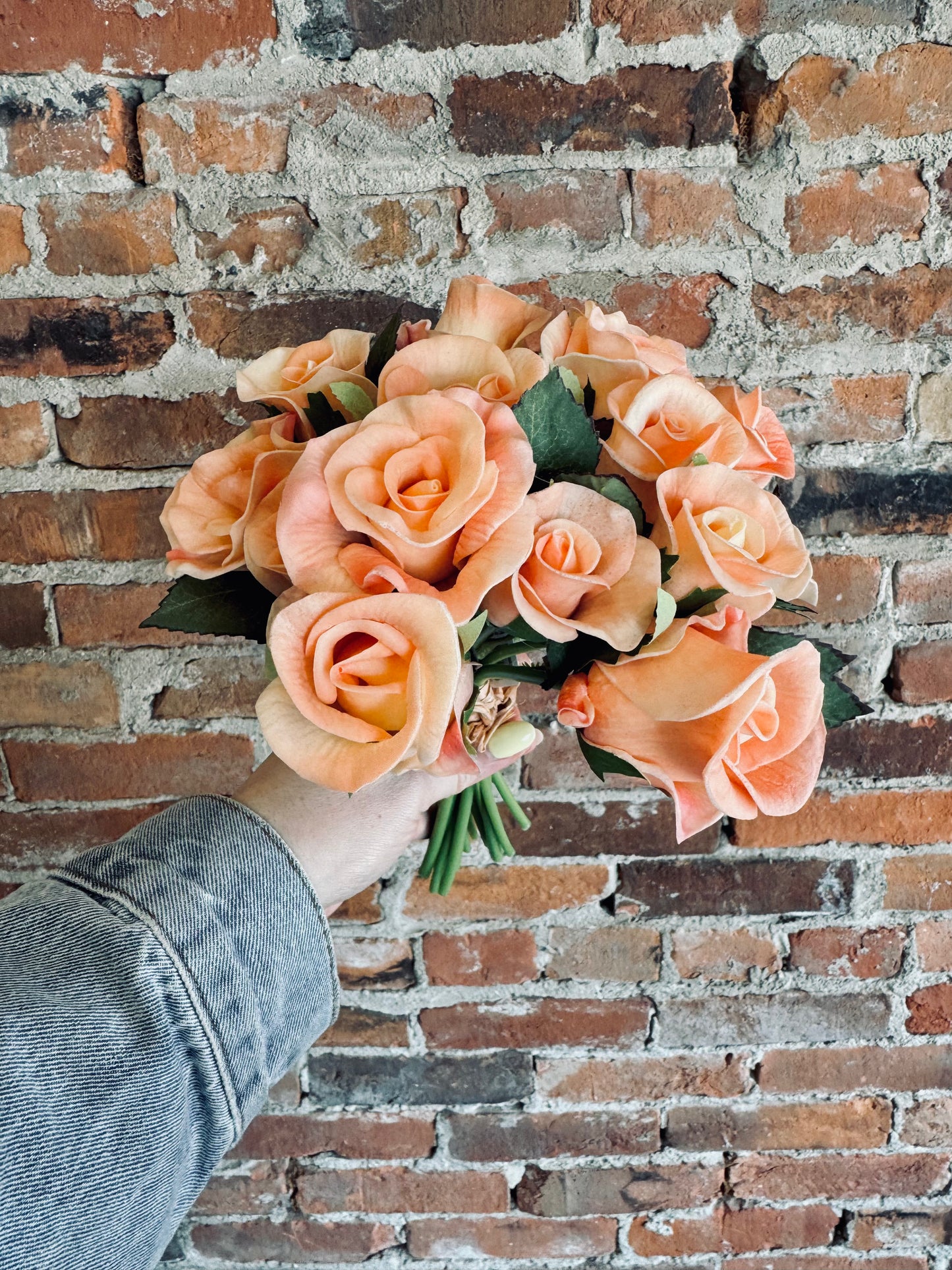 10" Soft Peach Rose Bouquet